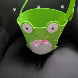 Frog Felt Easter Basket Bran New With Tags