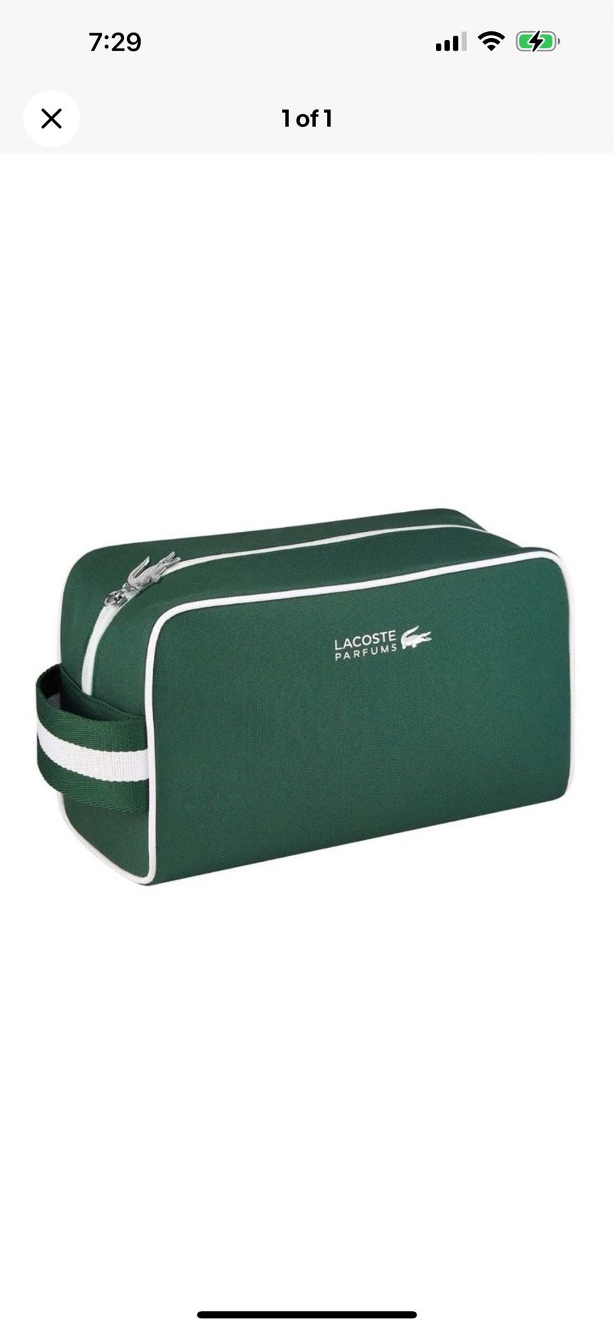 New— Lacoste Wash Toiletry Bag Travel Green