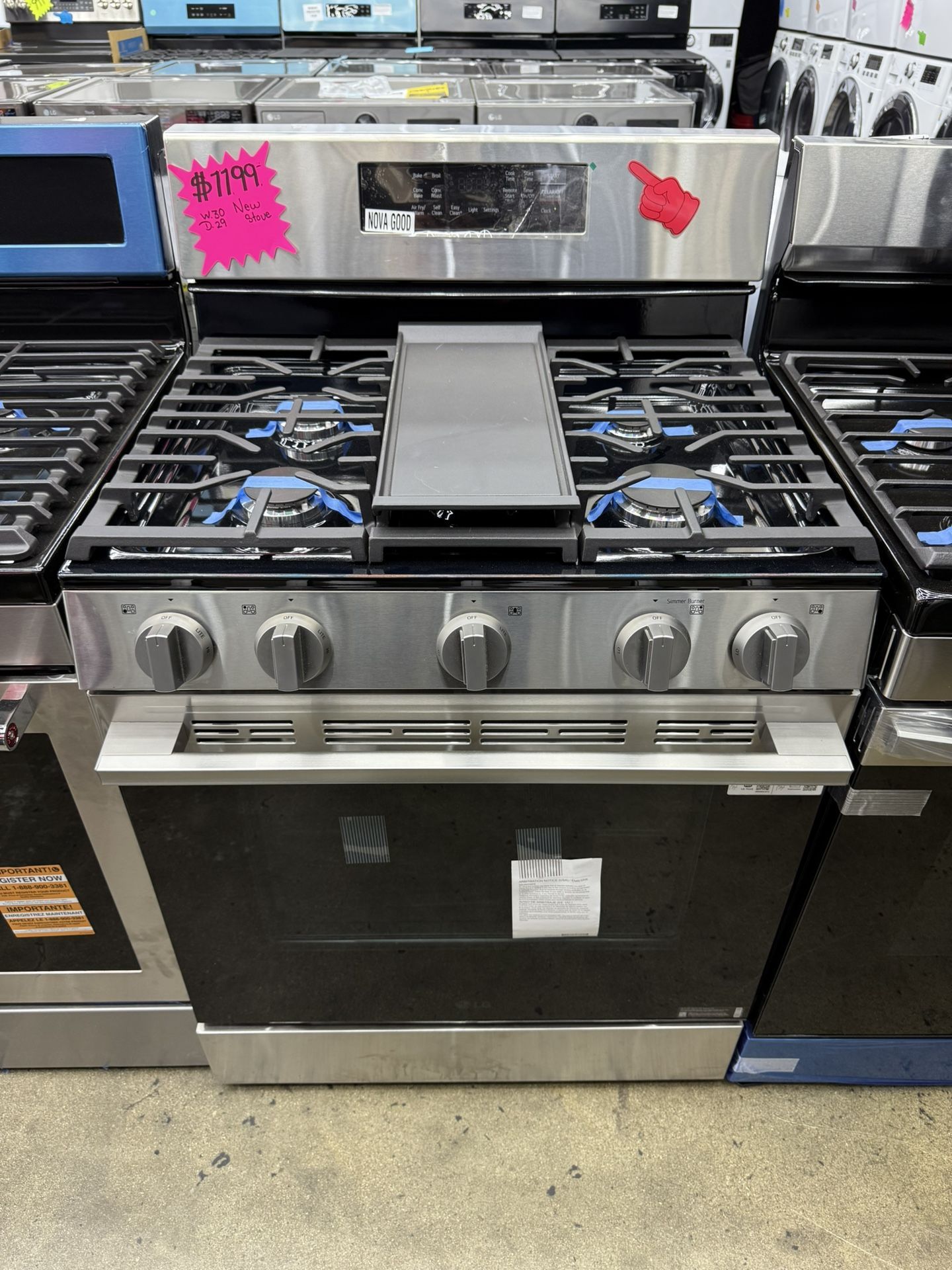 Brand new LG Stainless steel 5 burner range stove