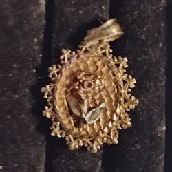 14k Yellow And Rose Gold Charm Of A Rose