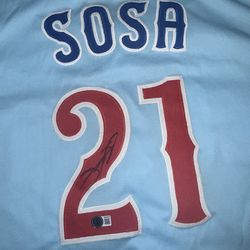 Sammy Sosa Signed Autographed Jersey Beckett Chicago Cubs