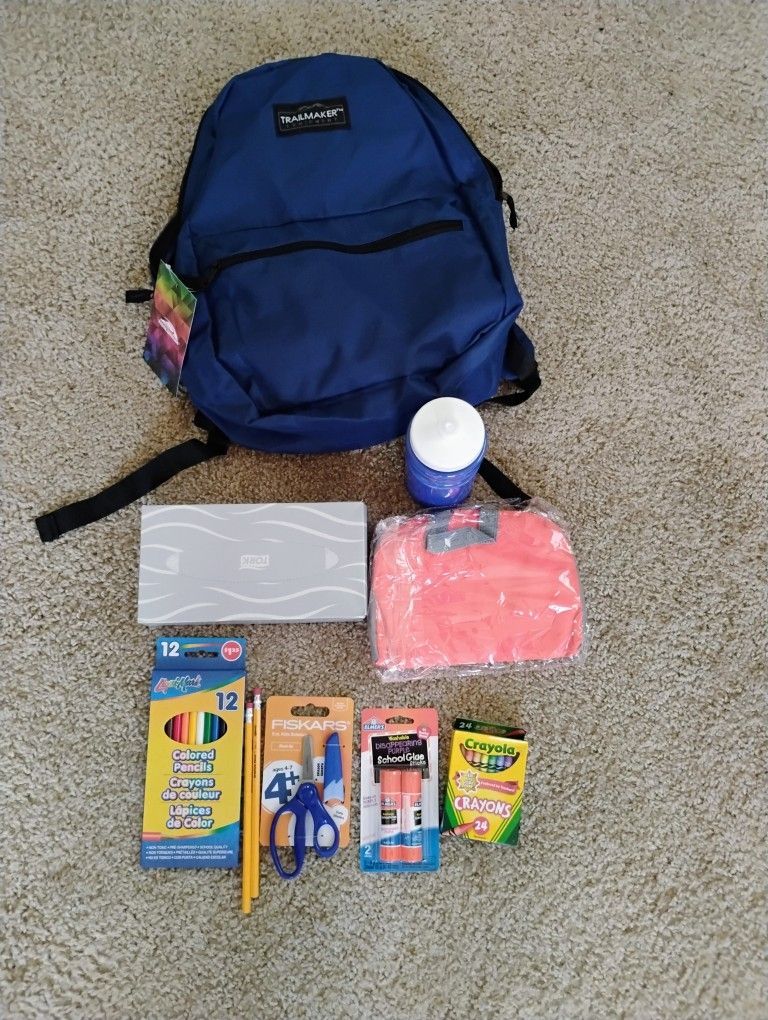 Brand New Backpacks With School Supplies.
