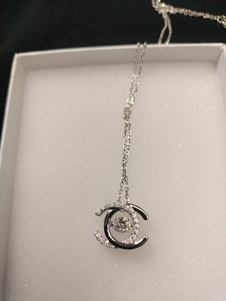 brand new silver CC moissanite chain 