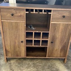 ew,  FIRM, Furniture of America Bonsall Wood Multi-Storage Buffet in Distressed Walnut