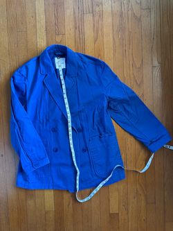 Madewell Blue Double-Breasted Blazer Jacket