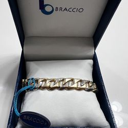 Gold Cuban link Men’s Bracelet With Diamonds