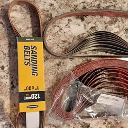 24 Various New Sanding Belts  1" X 30"