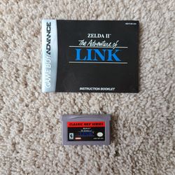 Zelda 2 for Gameboy Advance with Manual