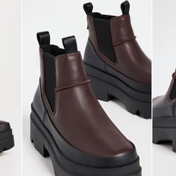 Ugg Women's Brisbane Chelsea Waterproof Platform Boots - Burnt Cedar Size 8.5