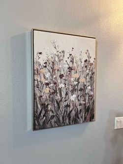 Textured Floral Wall Art – Neutral Botanical Painting