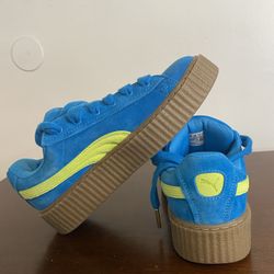 Rihanna Fenty X Puma Creeper Phatty Speed Blue lace ends 6