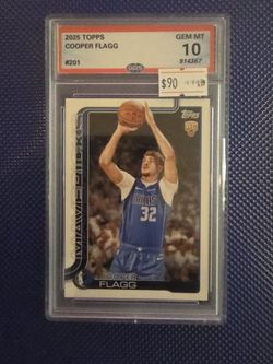 2025 Topps Cooper Flagg Rookie Card #201 GGS 10