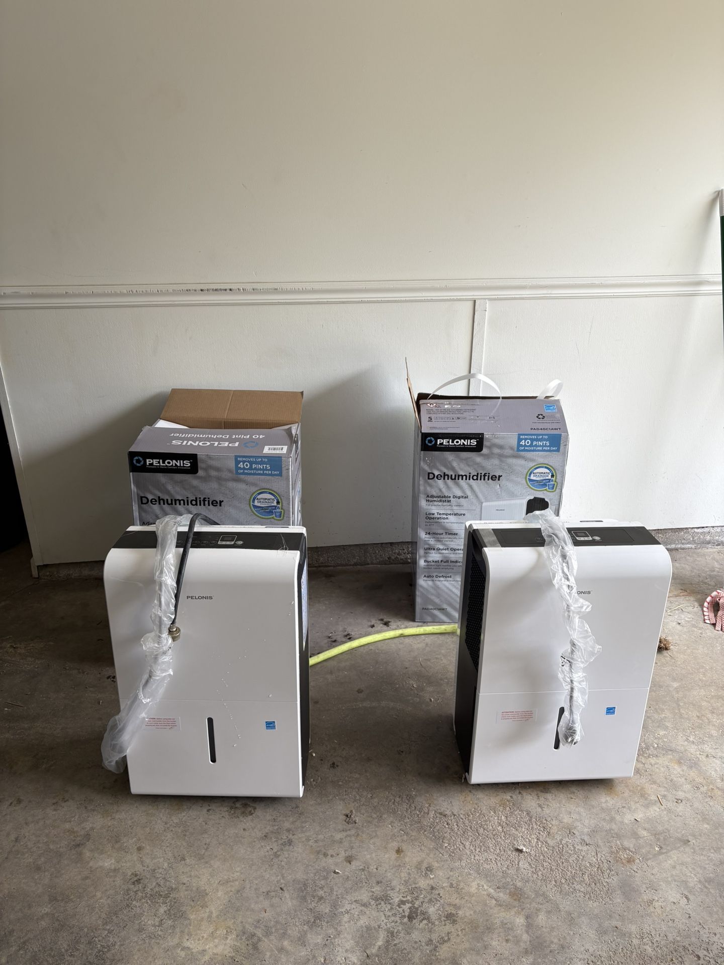 (2) Used 2 Month Old Pelonis® 40-Pint Dehumidifier For Sale