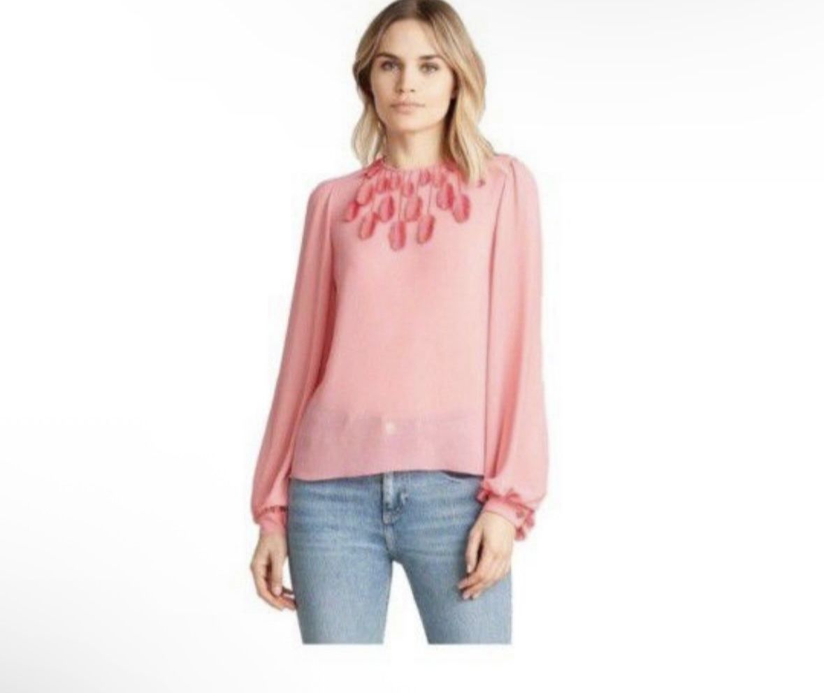 Giamba Pink Feather Blouse 💗