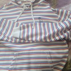 Ovo (medium size)  cream multi stripes  hooded sweatshirt