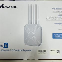 Mugatol AX3000 WiFi 6 Outdoor Dual-Band Repeater 