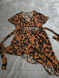 Asymmetrical peek a boo belly dress
