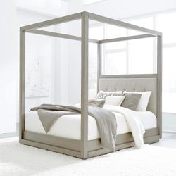 UPHOLSTERED CANOPY FRAME IN MINERAL FINISH