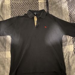 Burberry Black Polo Button Up