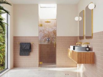 🚿 NEW Glass Warehouse Halo Frameless Shower Door – Satin Brass 🚿  SALE PRICE: $575  🏪 Retail Price: $695 wt -Tax 💰 Save over $120 !