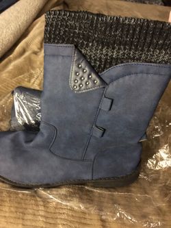 Blue Leather Fall/Winter Boots