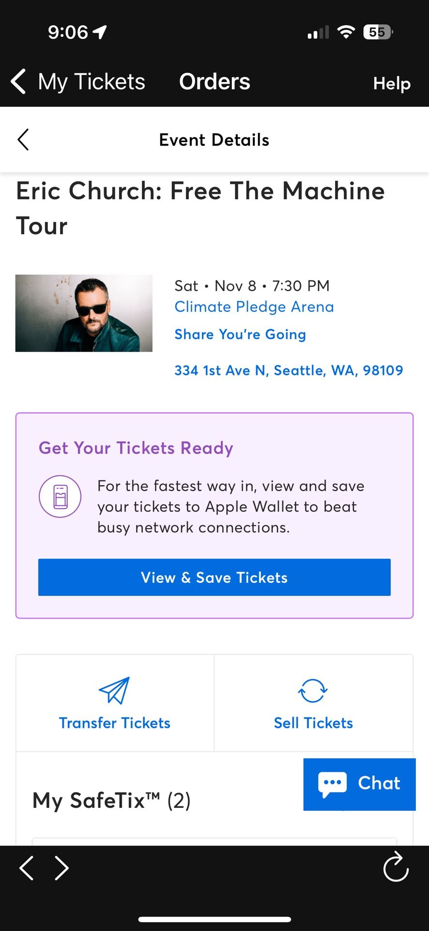 11/8 Eric Church Free The Machine Tour