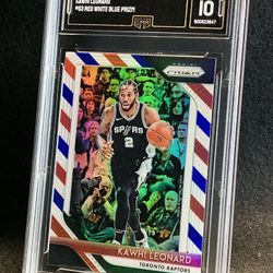 2018 Prizm 💈 Kawhi Leonard 💈 Red White & Blue Prizm GMA 10 Mint 💎 - Los Angeles Clippers