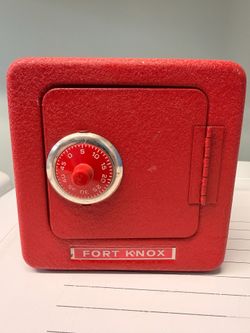 vintage Fort Knox metal toy safe combination coin bank