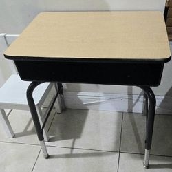 KIDS DESK Open Front Desk with Metal Storage Book Box, Adjustable