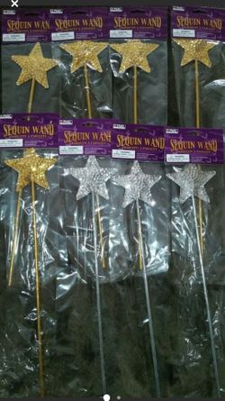 Lot of 6 Fairy/Princess Sequin Wands. BRAND NEW!