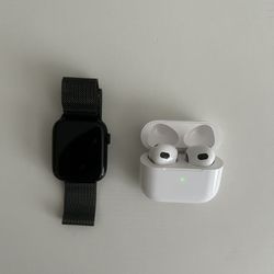 Apple Watch SE 2 and Air Pods