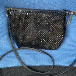 Vintage Whiting And Davis Black Metal Mesh Purse Handbag Bag