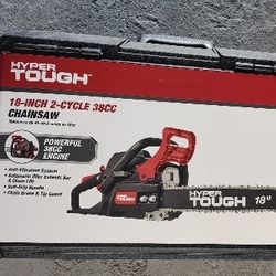 NEW Hyper Tough 18" Gas Chainsaw 2 Cycle 38cc with Hard Case