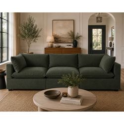 Albany Park Kova Pillow Cushion Sofa | Spruce Performance Chenille | 122” - Delivery Available