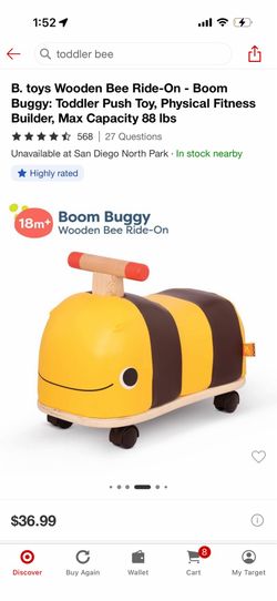 Wooden Bee Ride-On