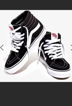 VANS OLD SKOOL CLASSIC HIGH TOP Sk8-Hi BLACK WHITE CANVAS SUEDE SKATEBOARD SZ 5 youth pre owned condition. See pictures ask questions and make an off