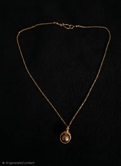 18K Gold Necklace Chain and Pendant Set with "Chocolate" Freshwater Pearls