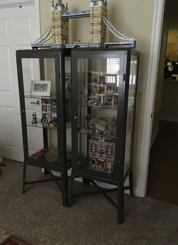 Ikea Fabrikor Glass Door Cabinet , Dark Gray, Lockable , Industrial Design 2210.1488.1618
