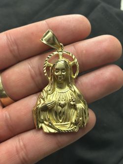 Big 10kt Gold Virgen Mary Pendant / Dije de La Virgen Maria Oro 10kt