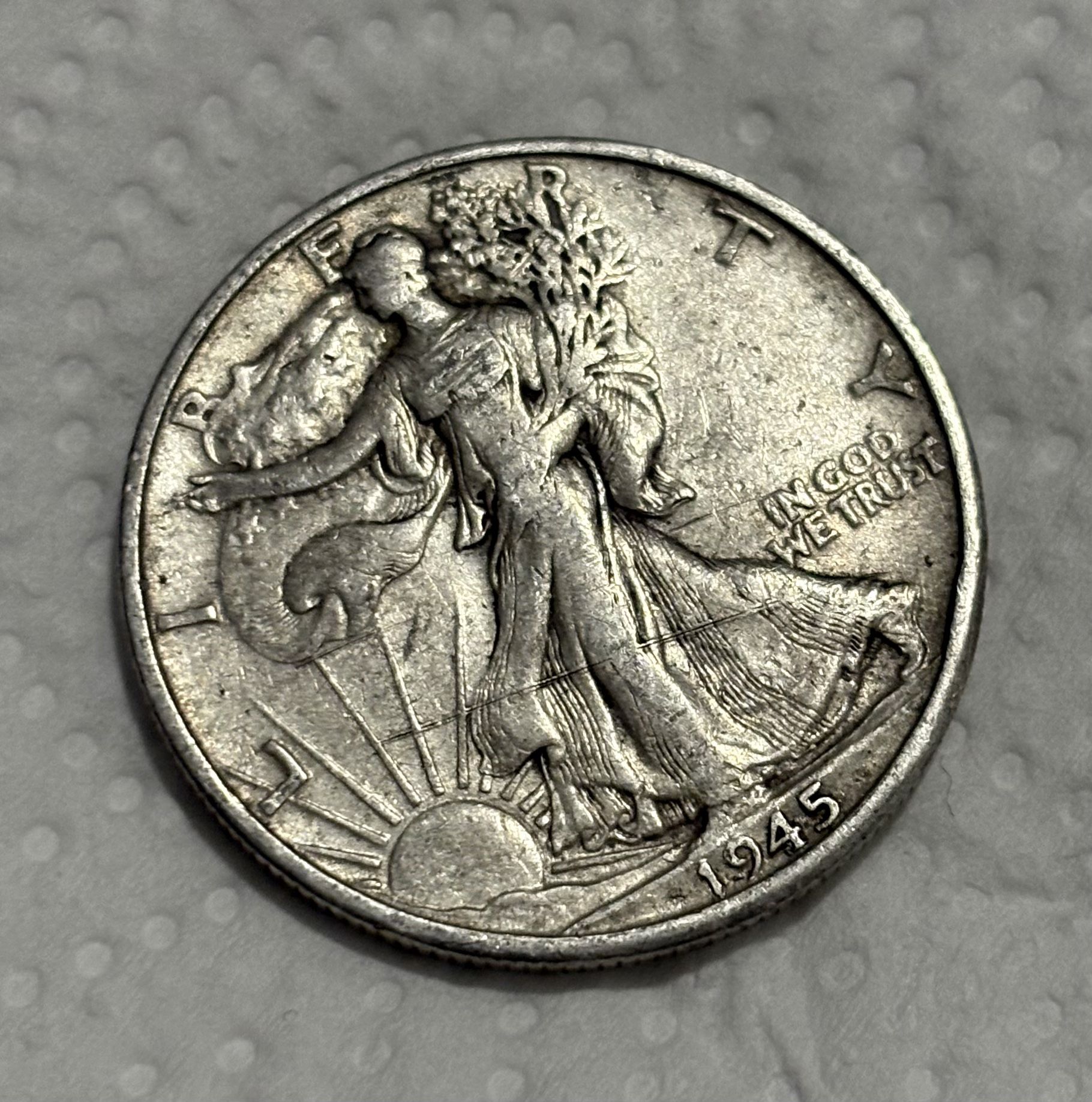 1945-D XF Walking Liberty Half Dollar 90% Silver 