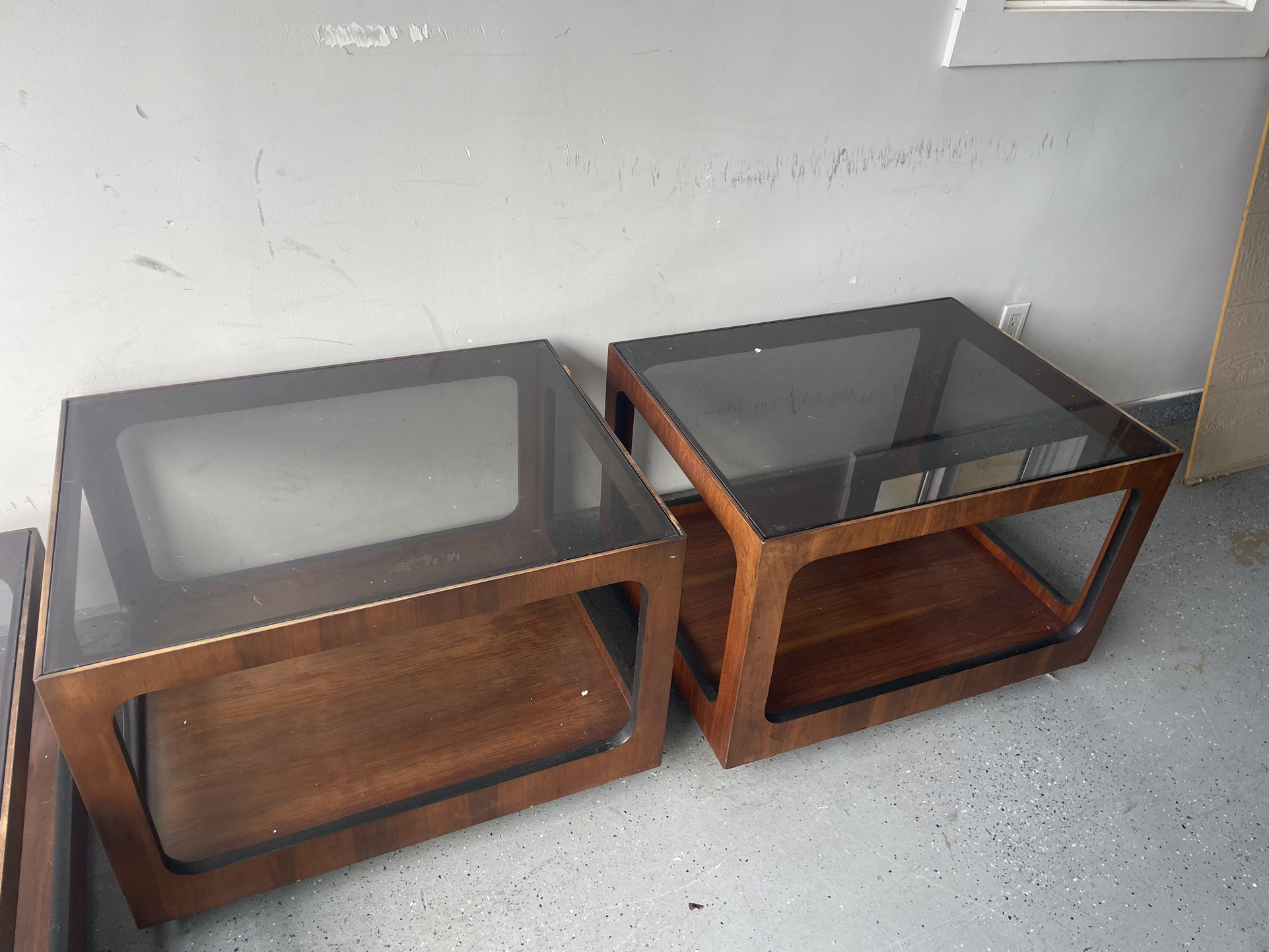Smoked Glass Lane Coffee And Side Table Set
