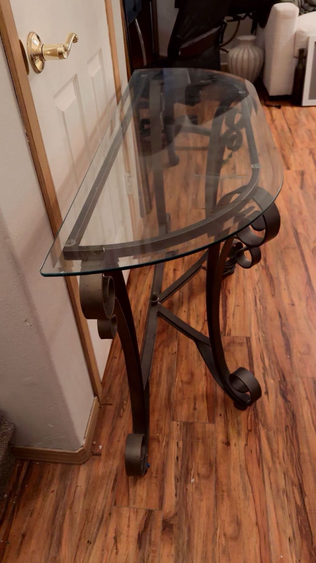 glass corner table