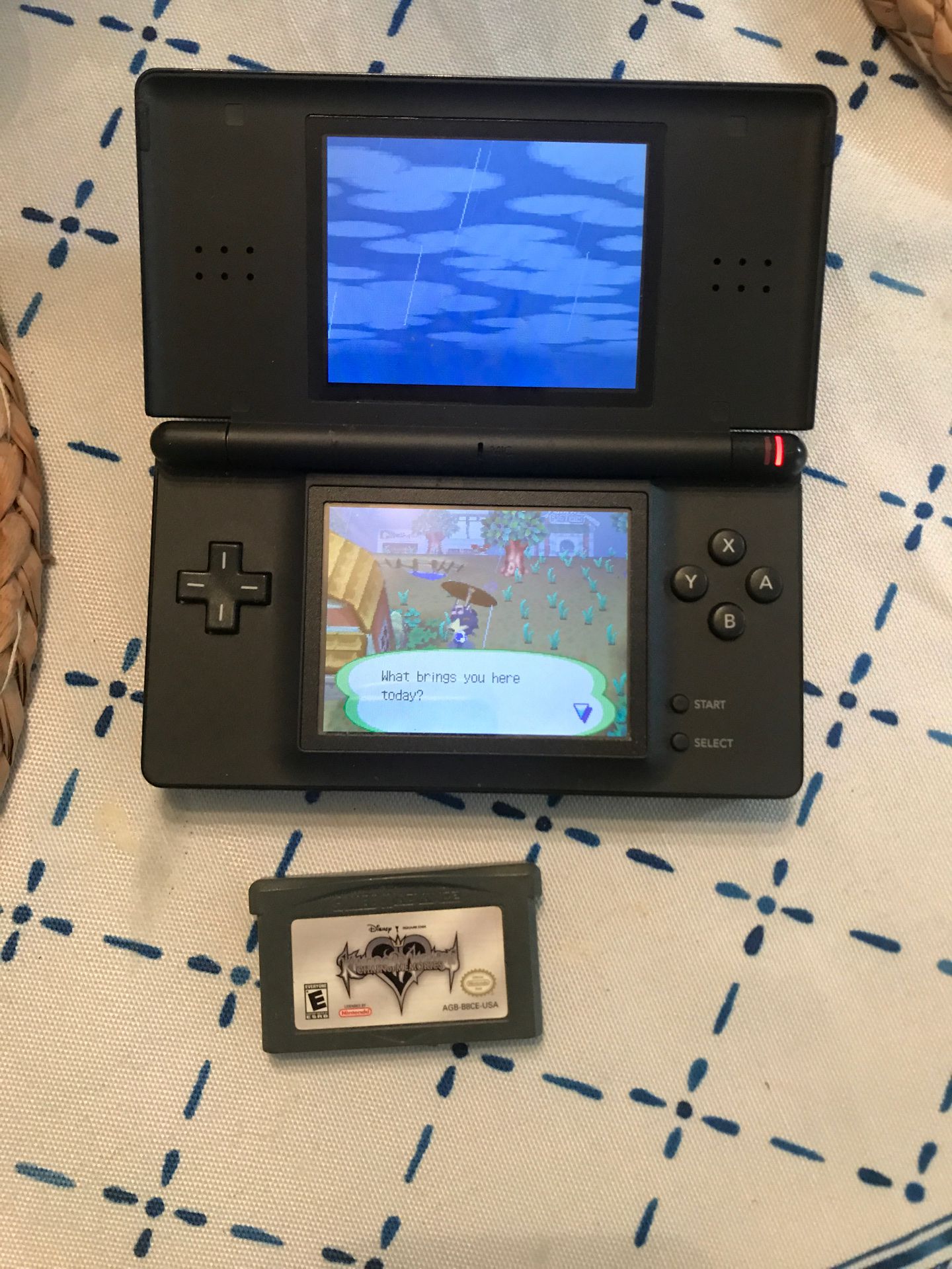 Gameboy ds with animal crossing and kingdom hearts