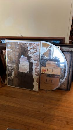 Mirrors, wall art, lamps, night stand, dresser with mirror