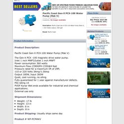 Gen-X PCX- 100 Water Pump.