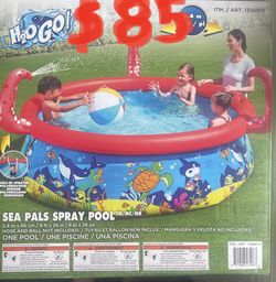 New In Box H2OGO! Sea Pals Spray Pool 8 Feet  Swimming Pool  