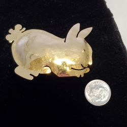 Goldtone Rabbit Brooch