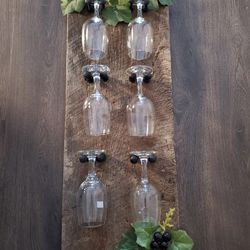 Wood Wine Glass Wall Rack