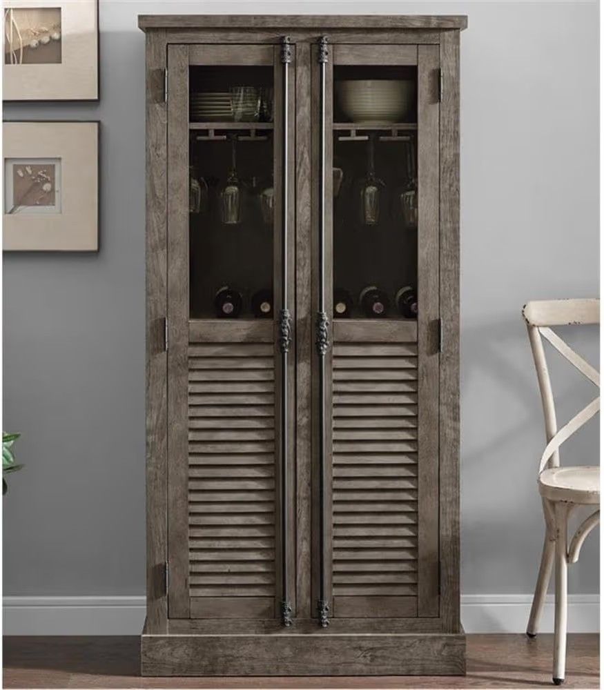 *Brand New* Ameriwood Home Sienna Park Beverage Cabinet, Weathered Oak