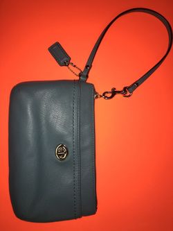 Coach wristlet teal color